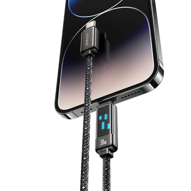 Кабель USAMS US-SJ743 Type-C to Lightning (30W, 1.2m) - Tarnish: фото 6 з 21