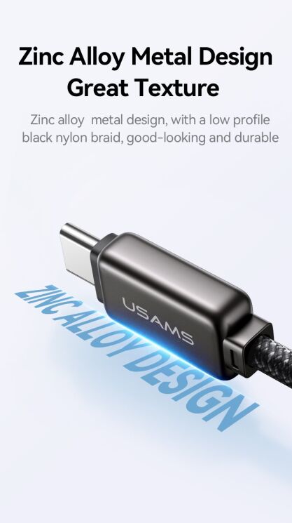 Кабель USAMS US-SJ743 Type-C to Lightning (30W, 1.2m) - Tarnish: фото 16 з 21