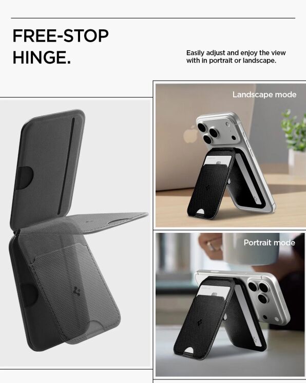 Кардхолдер Spigen Slim Fold (Mag Fit) | S314-2 (AFA10406) - Black: фото 14 из 18