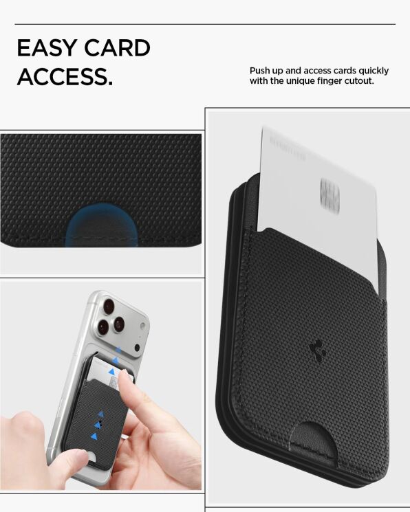 Кардхолдер Spigen Slim Fold (Mag Fit) | S314-2 (AFA10406) - Black: фото 16 из 18