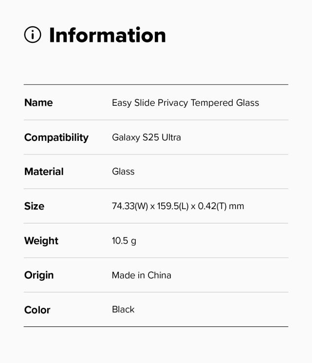 Комплект защитных стекол (2шт) Ringke Easy Slide Privacy для Samsung Galaxy S25 Ultra (S938) 8800274969476: фото 21 из 21