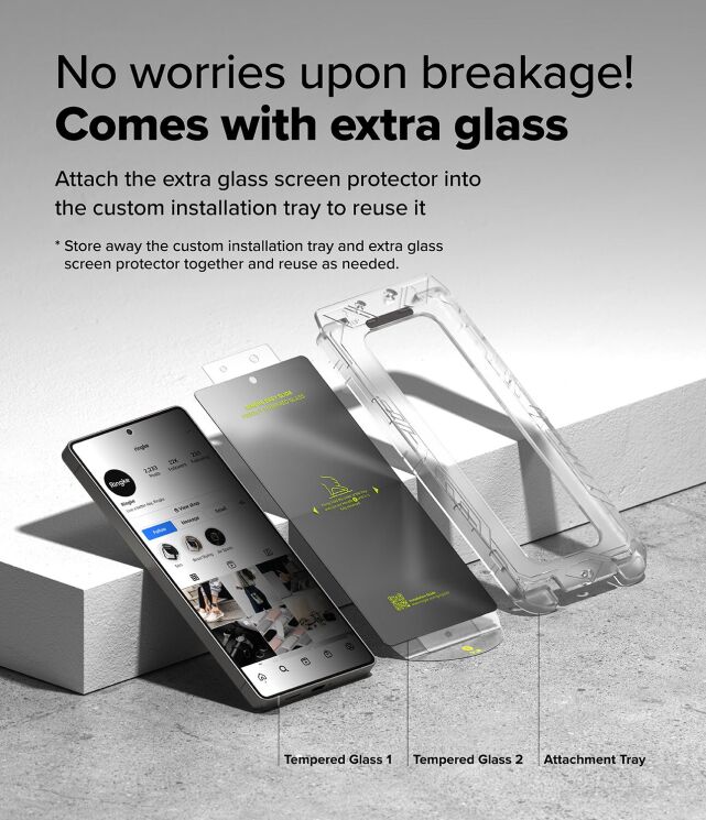 Комплект защитных стекол (2шт) Ringke Easy Slide Privacy для Samsung Galaxy S25 Ultra (S938) 8800274969476: фото 6 из 21