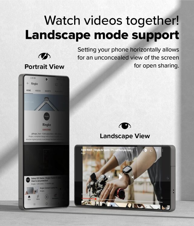 Комплект защитных стекол (2шт) Ringke Easy Slide Privacy для Samsung Galaxy S25 Ultra (S938) 8800274969476: фото 8 из 21