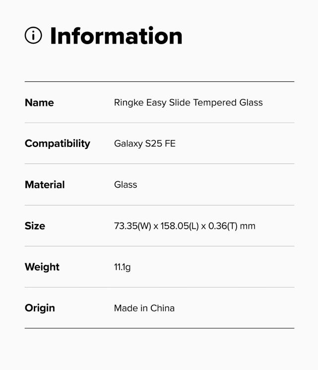 Комплект защитных стекол (2шт) Ringke Easy Slide Tempered Glass для Samsung Galaxy S25 FE (S731) 8800293859680: фото 19 из 19