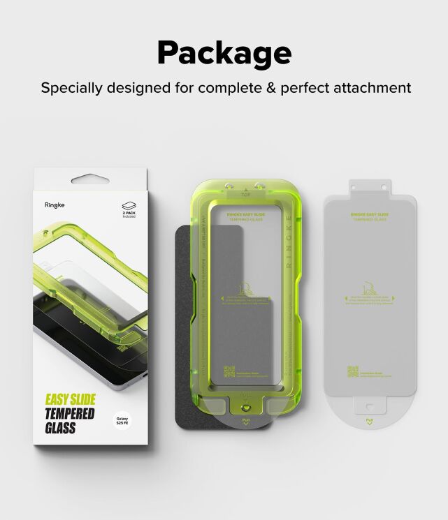 Комплект защитных стекол (2шт) Ringke Easy Slide Tempered Glass для Samsung Galaxy S25 FE (S731) 8800293859680: фото 18 из 19