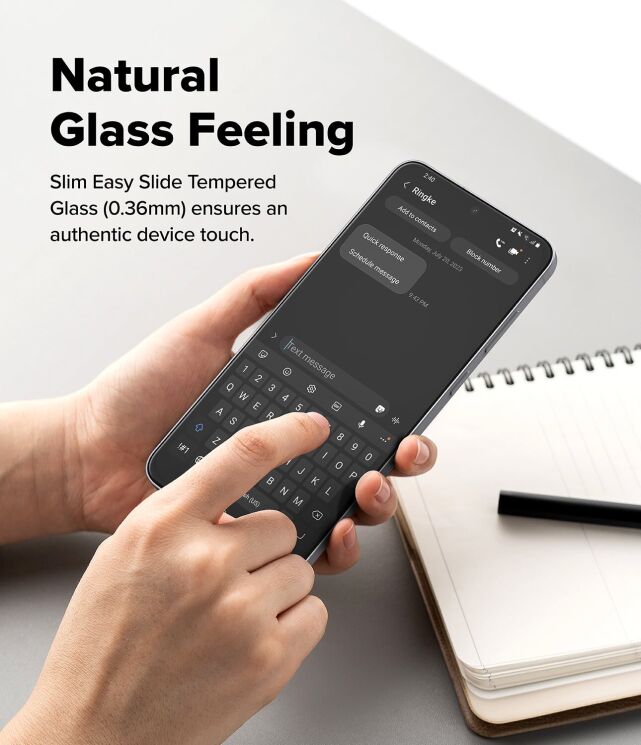 Комплект защитных стекол (2шт) Ringke Easy Slide Tempered Glass для Samsung Galaxy S25 FE (S731) 8800293859680: фото 10 из 19