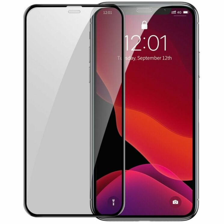 Комплект защитных стекол BASEUS Anti Spy для Apple iPhone 11 - Black: фото 1 из 5