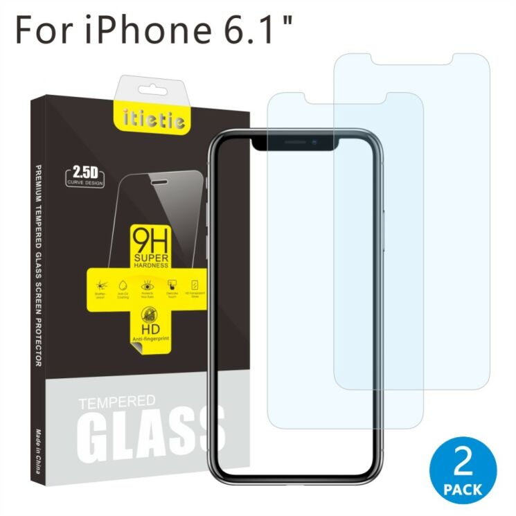 Комплект захисних стекол ITIETIE 2.5D 9H для Apple iPhone XR: фото 1 з 8