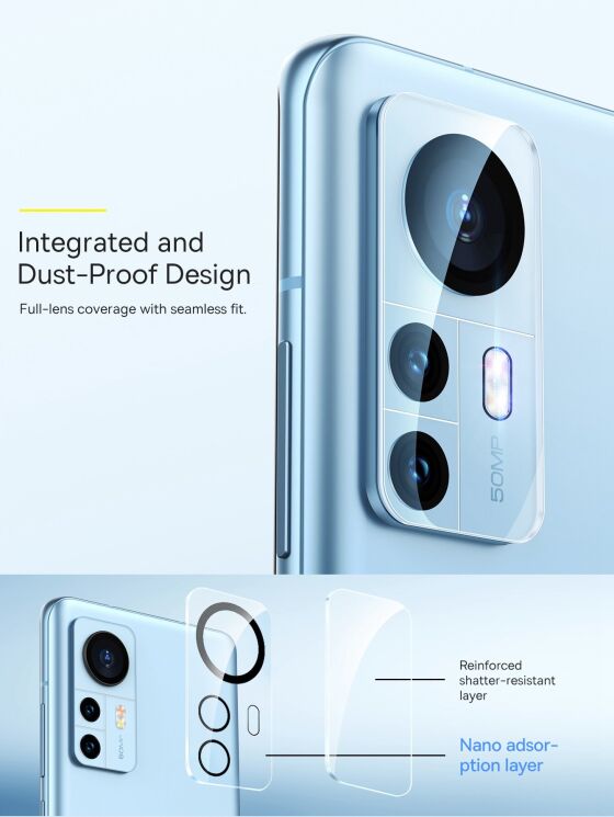 Комплект защитных стекол на камеру BASEUS Lens Film для Xiaomi 12 / 12X: фото 5 из 16