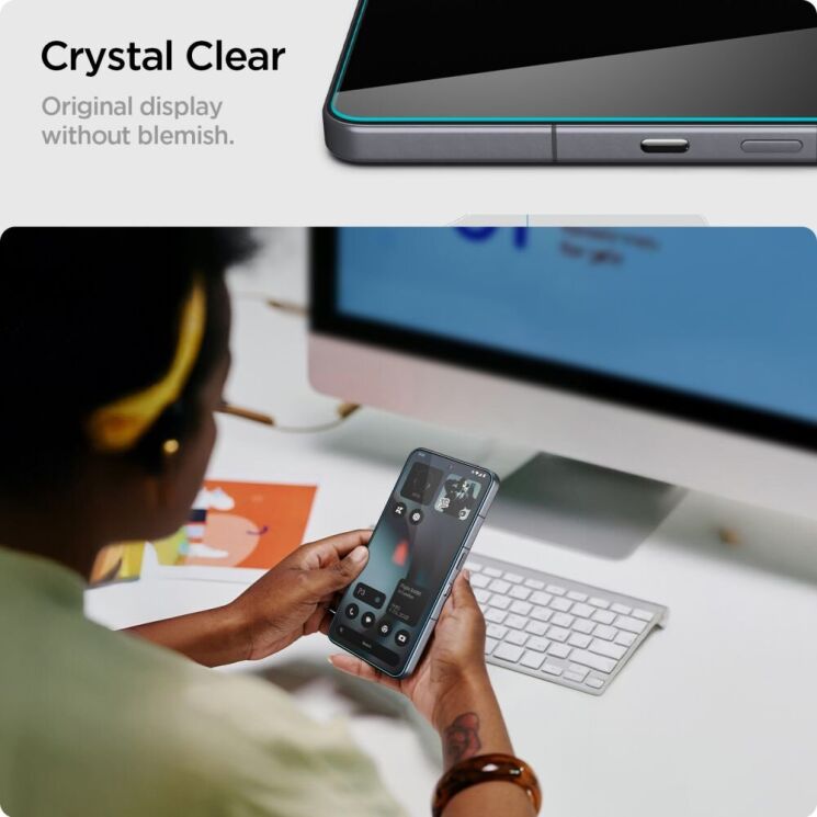 Комплект защитных стекол Spigen (SGP) GLAS.tR SLIM Sensor Protected для Nothing Phone (3) AGL10208 - Clear: фото 10 из 11