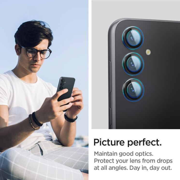 Комплект захисних стекол Spigen (SGP) Optik Pro Lens Protector для Samsung Galaxy S23 FE - Black: фото 9 з 13