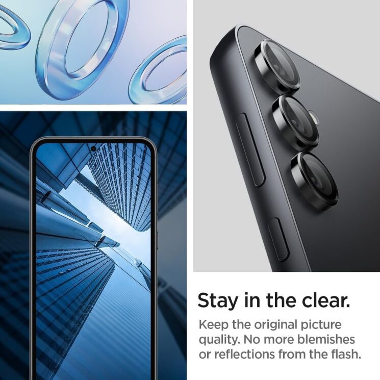 Комплект захисних стекол Spigen (SGP) Optik Pro Lens Protector для Samsung Galaxy S23 FE - Black: фото 10 з 13
