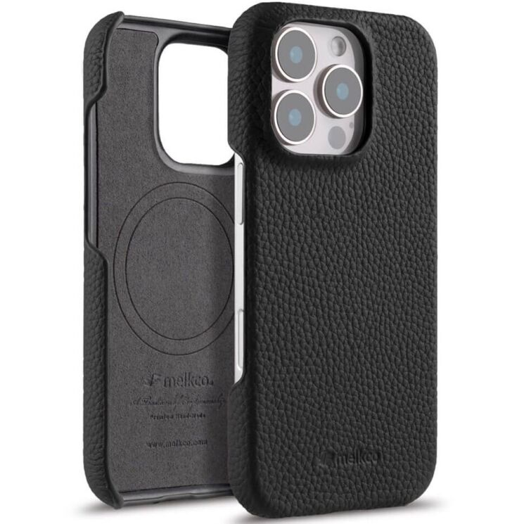 Кожаный чехол MELKCO Leather Case для Apple iPhone 16 Pro Max - Black: фото 1 из 5
