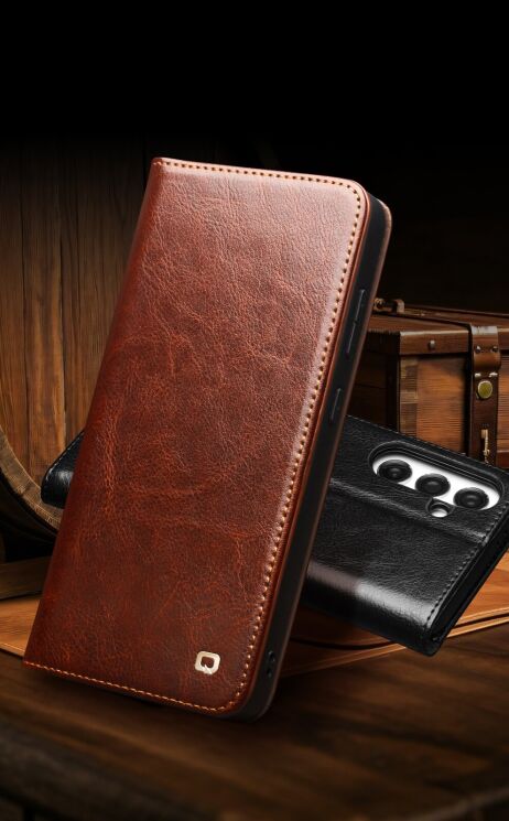 Кожаный чехол QIALINO Classic Case для Samsung Galaxy S25 FE (S731) - Black: фото 9 из 12