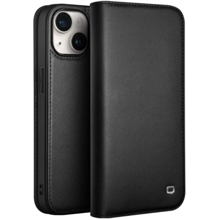 Кожаный чехол QIALINO Wallet Case для Apple iPhone 15 - Black: фото 1 из 6