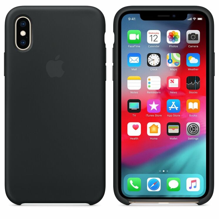 Оригинальный чехол Silicone Case для Apple iPhone X / XS (MRW72ZM/A) - Black: фото 2 из 3