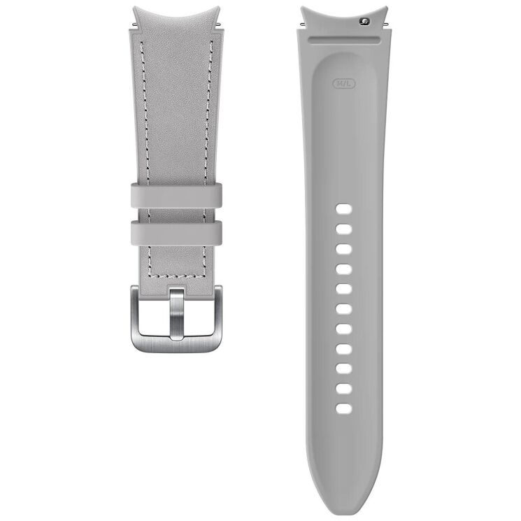 Оригінальний шкіряний ремінець Hybrid Band (Size M/L) для Samsung Galaxy Watch 4 / 4 Classic / 5 / 5 Pro / 6 / 6 Classic / 7 / FE (ET-SHR89LSEGRU) - Silver: фото 2 з 4