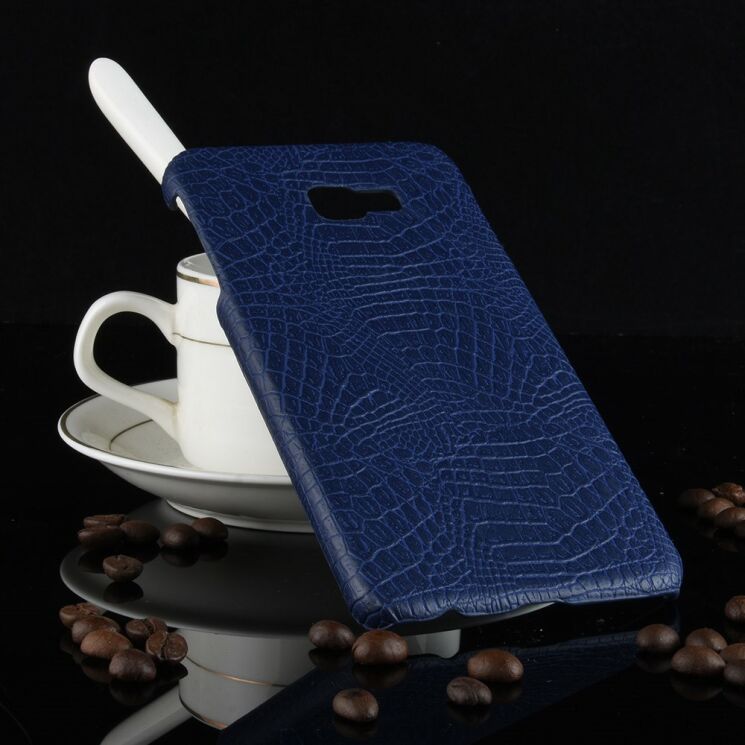 Пластиковый чехол Deexe Croco Style для Samsung Galaxy J4+ (J415) - Dark Blue: фото 4 из 4