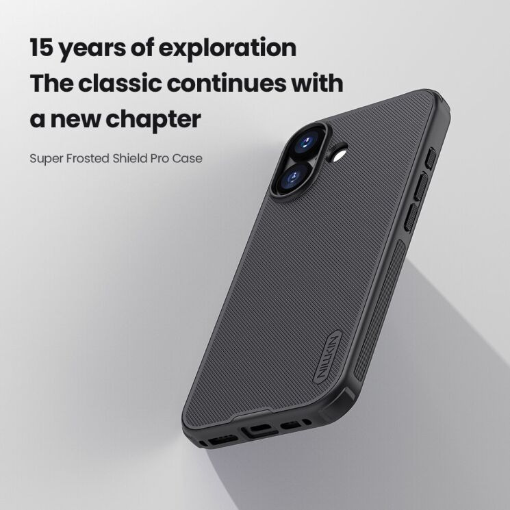 Пластиковый чехол NILLKIN Frosted Shield Pro для Apple iPhone 17 - Black: фото 5 из 17
