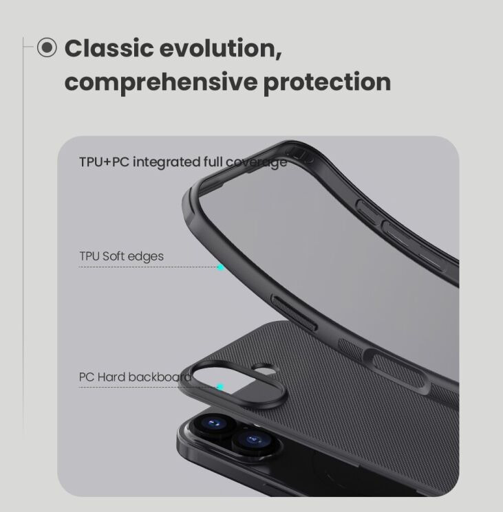Пластиковый чехол NILLKIN Frosted Shield Pro для Apple iPhone 17 - Black: фото 8 из 17