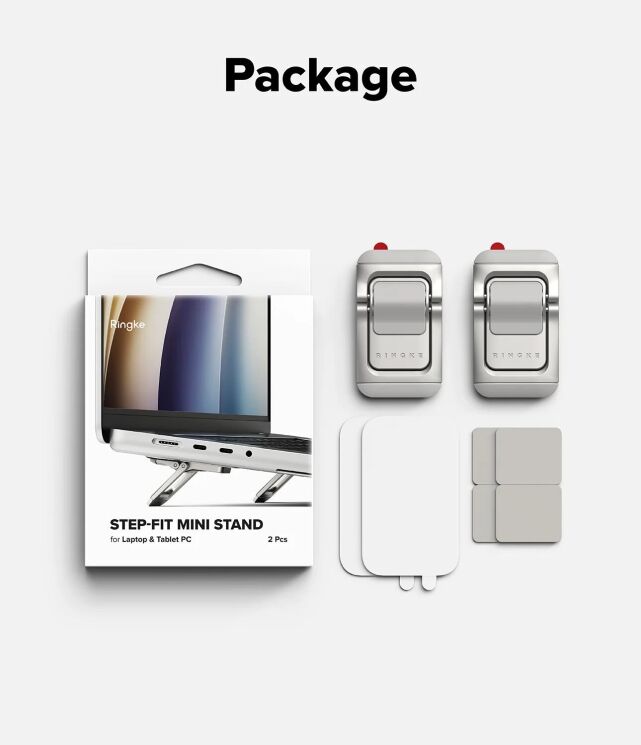 Підставка для ноутбуку Ringke Step-Fit Mini Stand (8800380463592) - Silver (982330S) Підставка для ноутбуку Ringke Step-Fit Mini Stand (8800380463592) - Silver: фото 13 з 16
