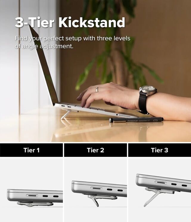 Підставка для ноутбуку Ringke Step-Fit Mini Stand (8800380463592) - Silver (982330S) Підставка для ноутбуку Ringke Step-Fit Mini Stand (8800380463592) - Silver: фото 4 з 16