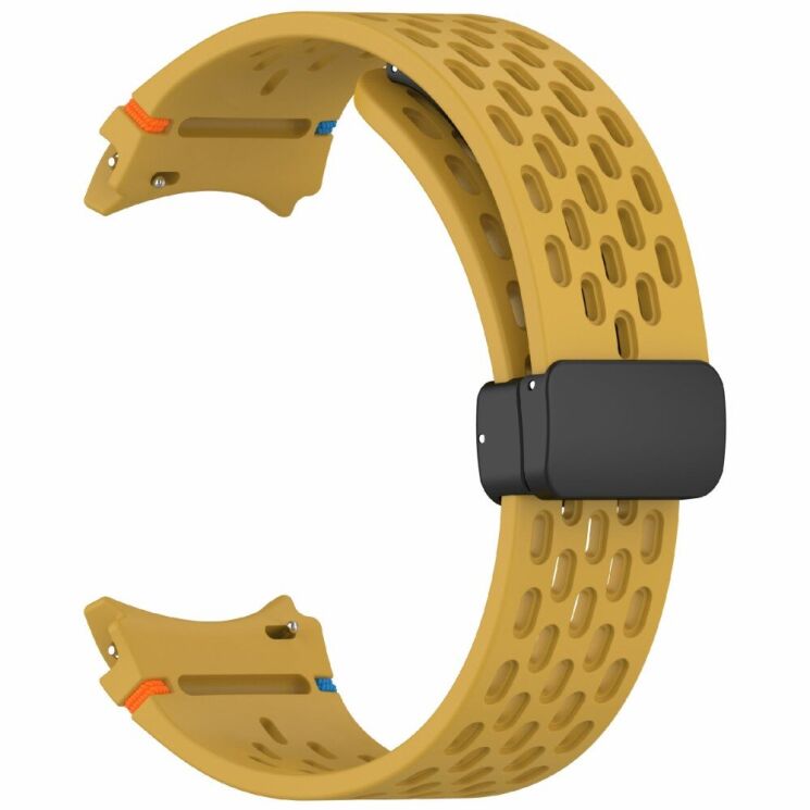 Ремешок Deexe Astra Strap для Samsung Galaxy Watch 4 / 4 Classic / 5 / 5 Pro / 6 / 6 Classic / 7 / FE - Yellow: фото 4 из 7