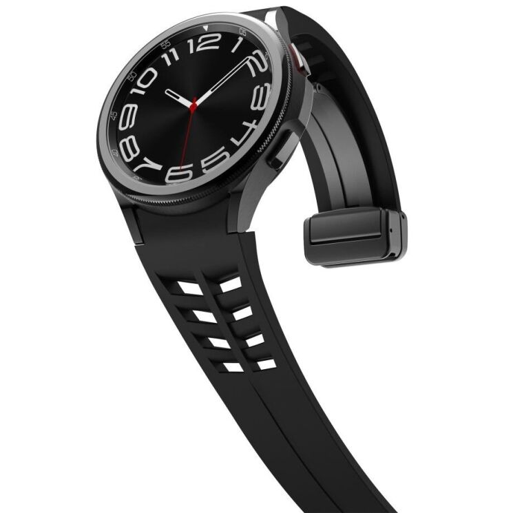 Ремінець Deexe Aurora Strap для Samsung Galaxy Watch 4 / 4 Classic / 5 / 5 Pro / 6 / 6 Classic / 7 / FE - Black: фото 4 з 8