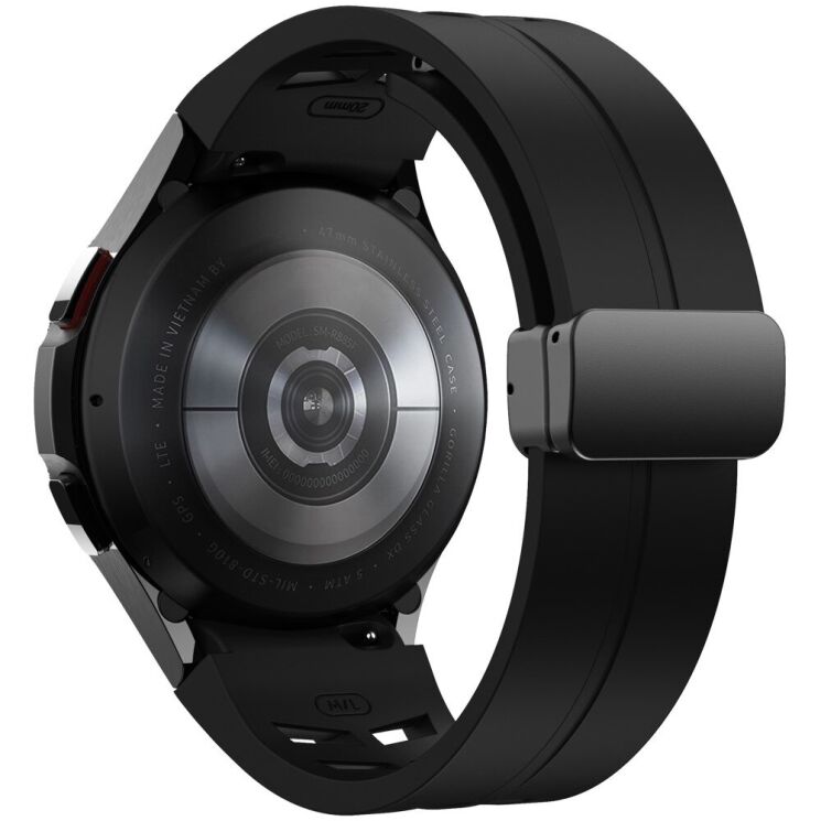 Ремінець Deexe Aurora Strap для Samsung Galaxy Watch 4 / 4 Classic / 5 / 5 Pro / 6 / 6 Classic / 7 / FE - Black: фото 1 з 8