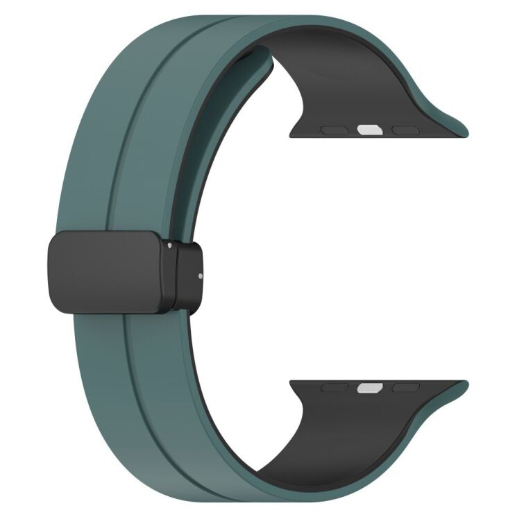 Ремешок Deexe Color Soft Line для Apple Watch 42 (Series 10) / 41 / 40 / SE 40 / 38 - Olive Green / Black: фото 2 из 7
