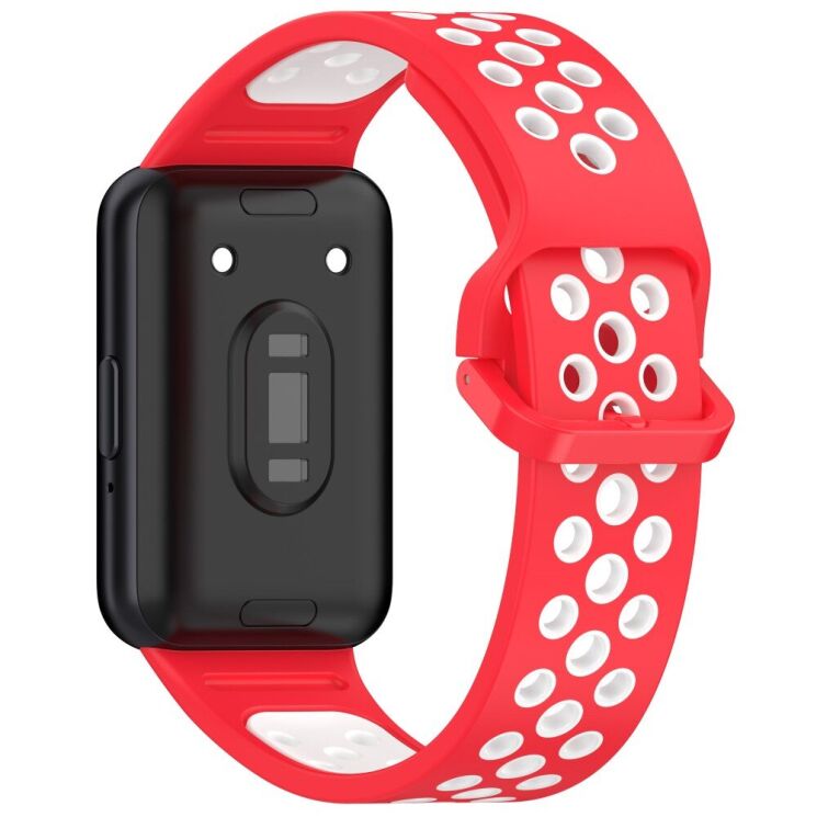 Ремінець Deexe Dot Color для Samsung Galaxy Fit 3 - Red / White: фото 2 з 7