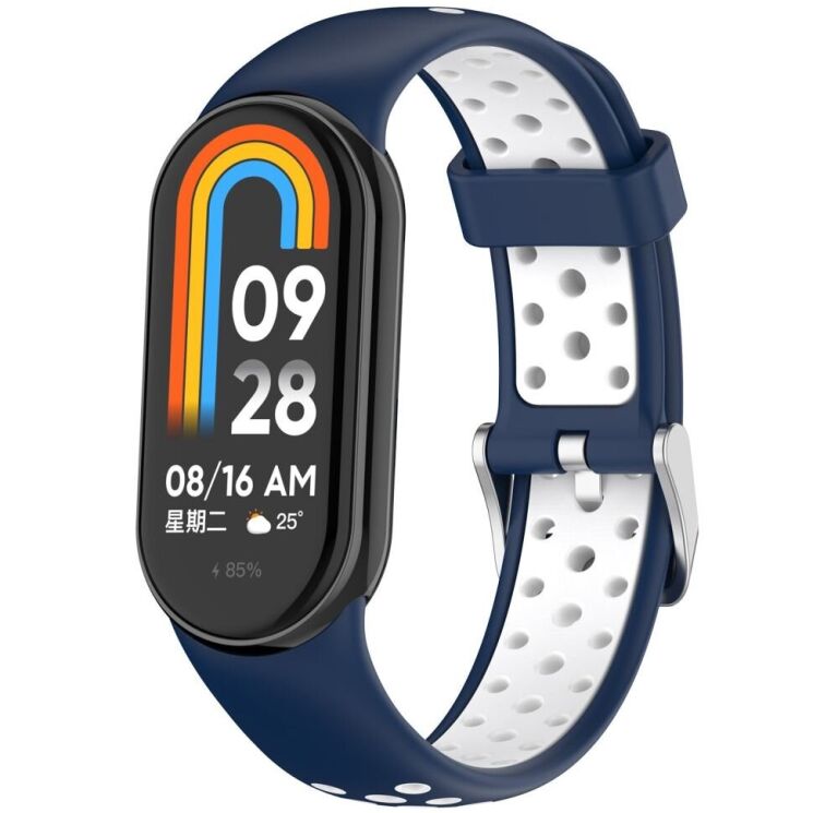 Ремешок Deexe Dot Color для Xiaomi Mi Smart Band 8 / 9 - Blue / White: фото 2 из 9