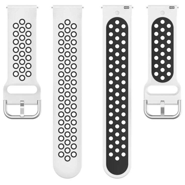 Ремешок Deexe Dual Color для Samsung Galaxy Watch 3 (41mm) - White / Black: фото 4 из 5