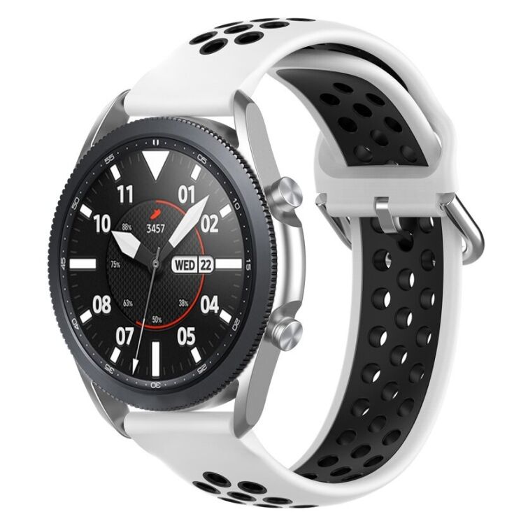 Ремешок Deexe Dual Color для Samsung Galaxy Watch 3 (41mm) - White / Black: фото 3 из 5