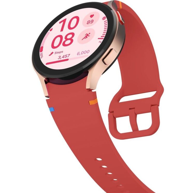 Ремешок Deexe Elino Strap для Samsung Galaxy Watch 4 / 5 / 6 / 7 / FE (40mm) - Red: фото 4 из 6