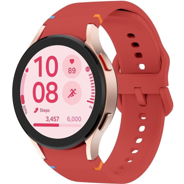 Ремешок Deexe Elino Strap для Samsung Galaxy Watch 4 / 5 / 6 / 7 / FE (40mm) - Red: фото 2 из 6