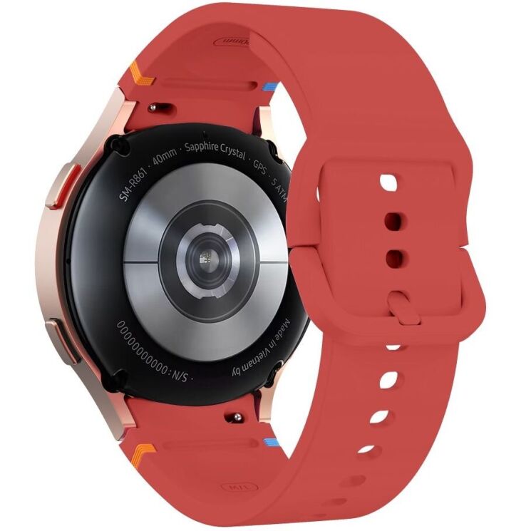 Ремешок Deexe Elino Strap для Samsung Galaxy Watch 4 / 5 / 6 / 7 / FE (40mm) - Red: фото 1 из 6