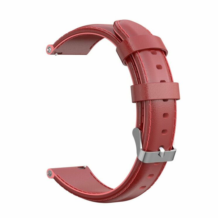 Ремешок Deexe Leather Strap для Xiaomi Mi Watch (Chinese) - Red: фото 3 из 6
