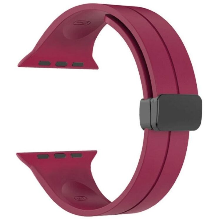 Ремінець Deexe Magnetic Braselet для Apple Watch 42 (Series 10) / 41 / 40 / SE 40 / 38 - Wine Red: фото 4 з 8