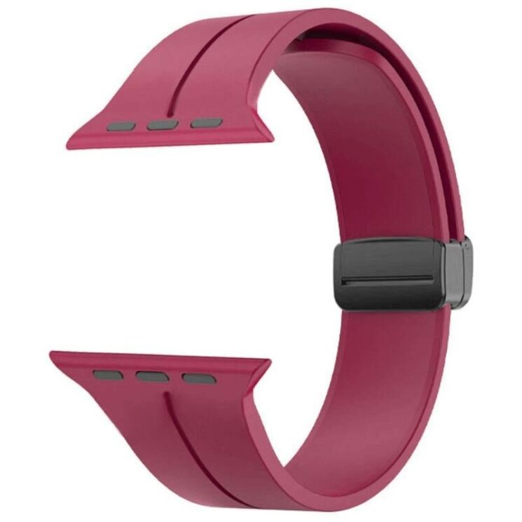 Ремінець Deexe Magnetic Braselet для Apple Watch 42 (Series 10) / 41 / 40 / SE 40 / 38 - Wine Red: фото 2 з 8