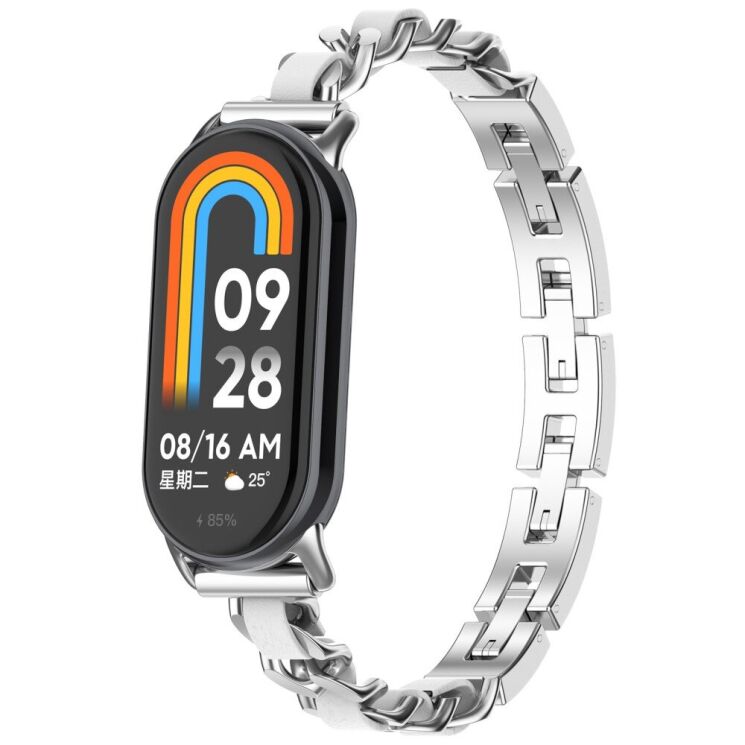 Ремешок Deexe Modern для Xiaomi Mi Smart Band 8 / 9 - Silver: фото 2 из 9