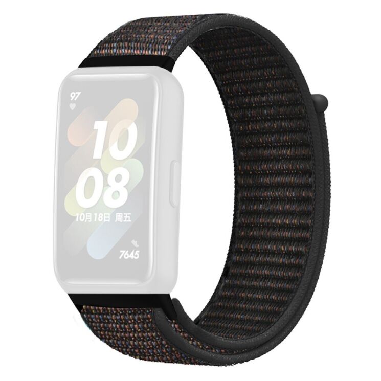 Ремешок Deexe Nylon Loop для Huawei Band 7 - Black: фото 1 из 5