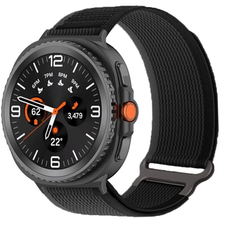 Ремінець Deexe Nylon Magic Tape для Samsung Galaxy Watch 8 (40/44mm) / 8 Classic - Black: фото 2 з 5