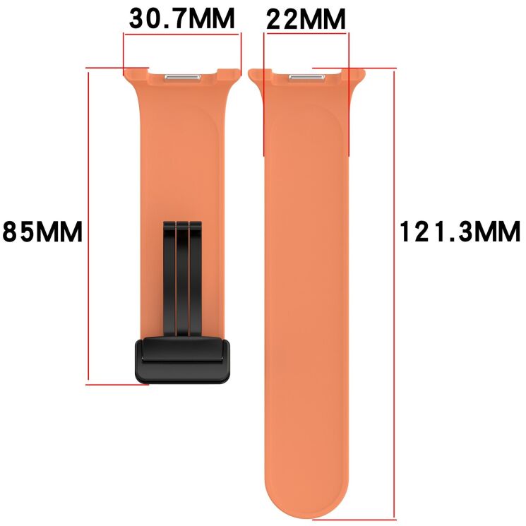 Ремешок Deexe Soft Line для Samsung Galaxy Watch 8 (40/44mm) / 8 Classic (43/47mm) / Ultra 2 - Orange: фото 4 из 5