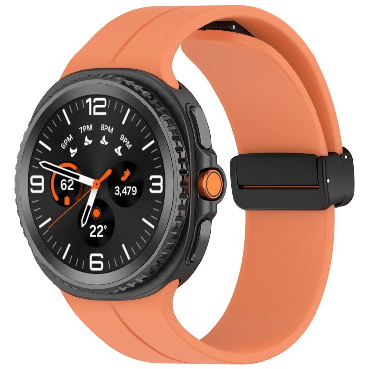 Ремешок Deexe Soft Line для Samsung Galaxy Watch 8 (40/44mm) / 8 Classic (43/47mm) / Ultra 2 - Orange: фото 2 из 5
