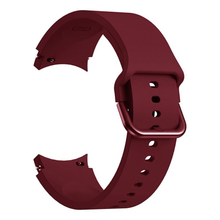 Ремешок Deexe Soft Silicone для Samsung Galaxy Watch 4 / 4 Classic / 5 / 5 Pro / 6 / 6 Classic / 7 / FE - Wine Red: фото 2 из 8