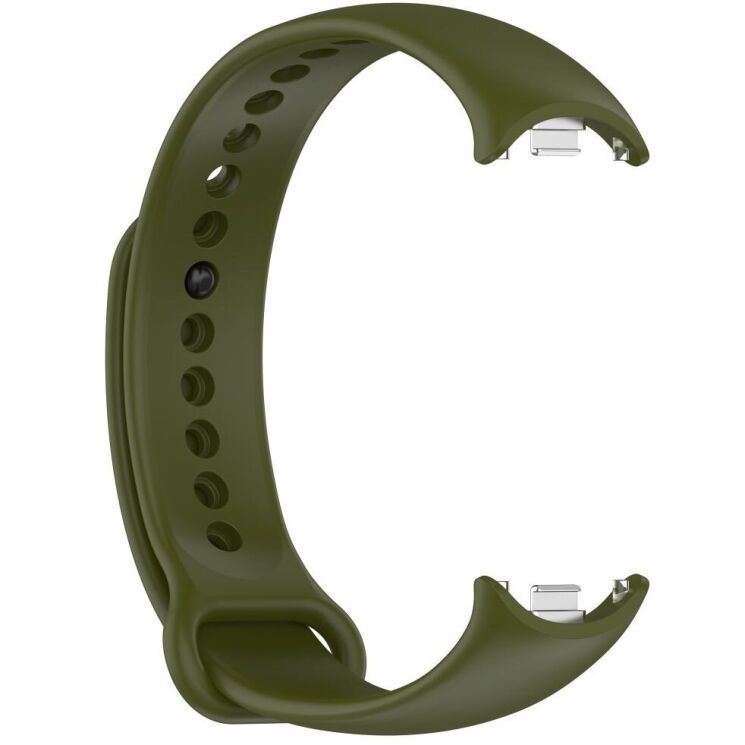 Ремешок Deexe Soft Silicone для Xiaomi Mi Smart Band 8 / 9 - Army Green: фото 4 из 5
