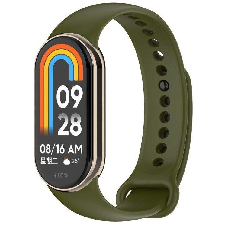 Ремешок Deexe Soft Silicone для Xiaomi Mi Smart Band 8 / 9 - Army Green: фото 2 из 5