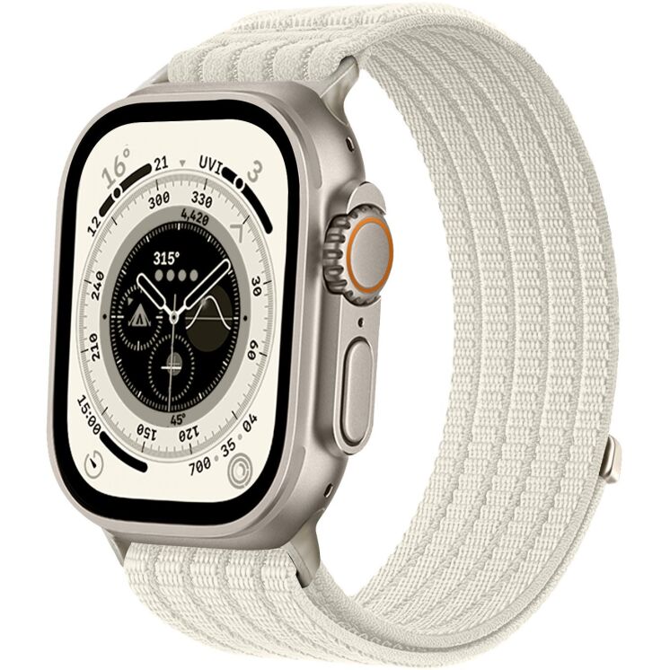 Ремешок Deexe Soft Weave для Apple Watch 49 / 46 / 45 / 44 / SE 44 / 42 (Series 1-3) / Ultra / Ultra 2 / Ultra 3 - Starlight: фото 2 из 5