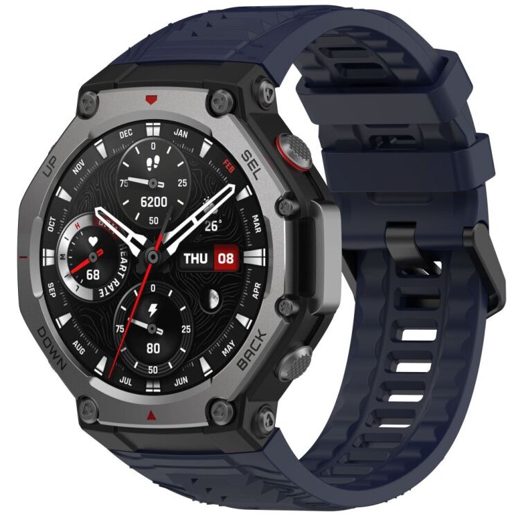 Ремінець Deexe Sport Series для Xiaomi Amazfit T-ReX 3 - Dark Blue: фото 2 з 9